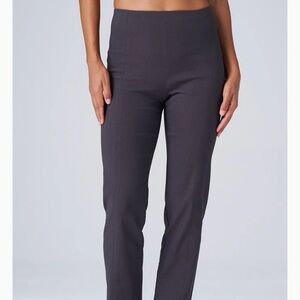 Franne Golde Gray Straight Leg Tailored Pants for Business Wear